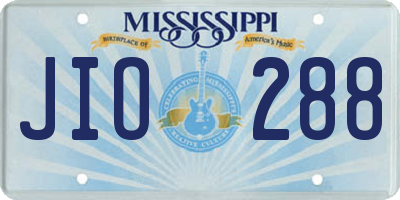 MS license plate JIO288