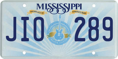 MS license plate JIO289