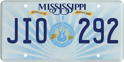 MS license plate JIO292
