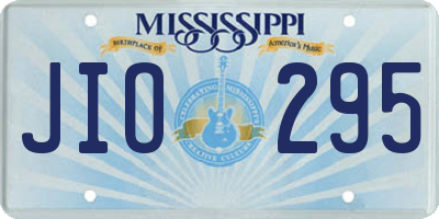 MS license plate JIO295
