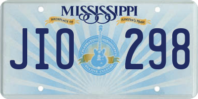 MS license plate JIO298
