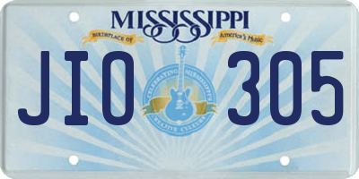 MS license plate JIO305