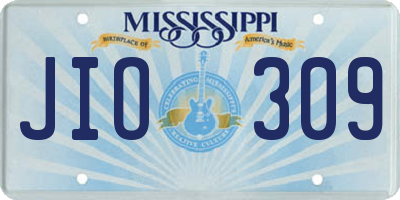 MS license plate JIO309