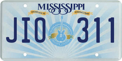MS license plate JIO311