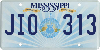 MS license plate JIO313