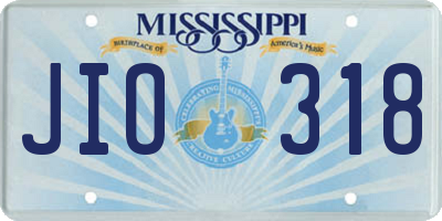 MS license plate JIO318