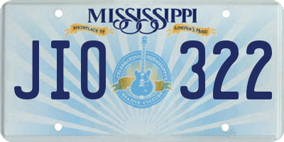MS license plate JIO322
