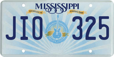 MS license plate JIO325