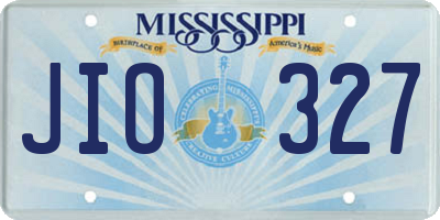 MS license plate JIO327