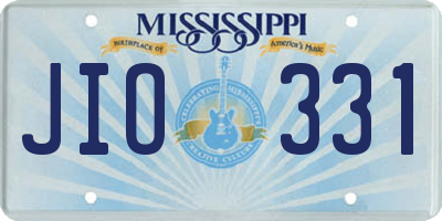 MS license plate JIO331
