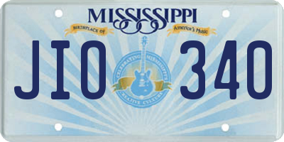 MS license plate JIO340