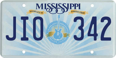MS license plate JIO342