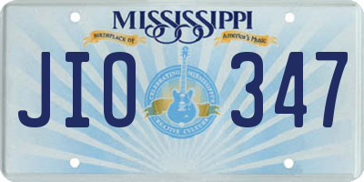 MS license plate JIO347