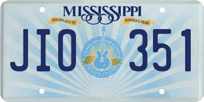 MS license plate JIO351