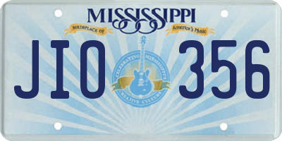 MS license plate JIO356