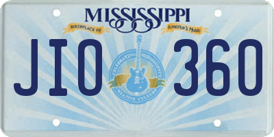 MS license plate JIO360