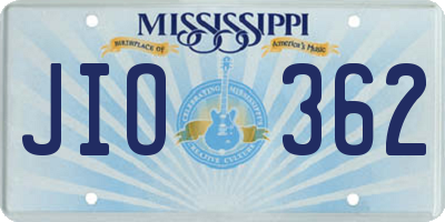 MS license plate JIO362