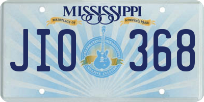 MS license plate JIO368