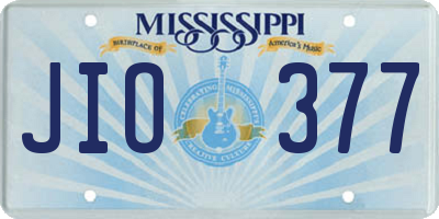 MS license plate JIO377