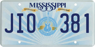 MS license plate JIO381