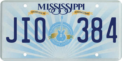 MS license plate JIO384