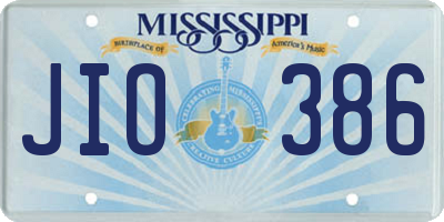 MS license plate JIO386
