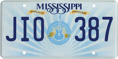 MS license plate JIO387