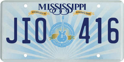MS license plate JIO416