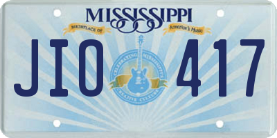 MS license plate JIO417