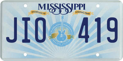 MS license plate JIO419