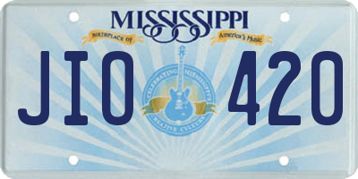 MS license plate JIO420