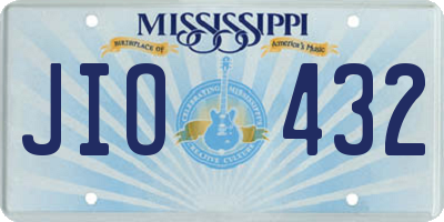 MS license plate JIO432