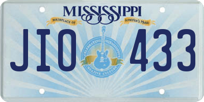 MS license plate JIO433