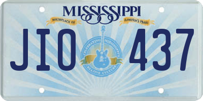 MS license plate JIO437