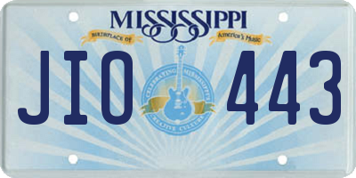 MS license plate JIO443