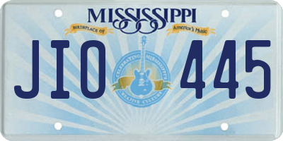 MS license plate JIO445