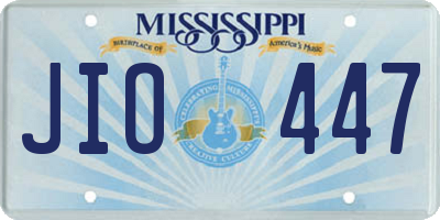 MS license plate JIO447