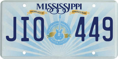 MS license plate JIO449