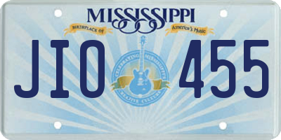 MS license plate JIO455