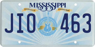 MS license plate JIO463
