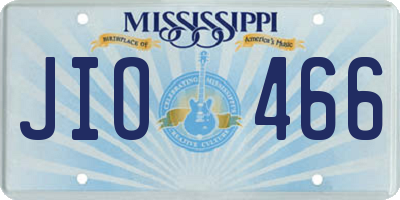 MS license plate JIO466