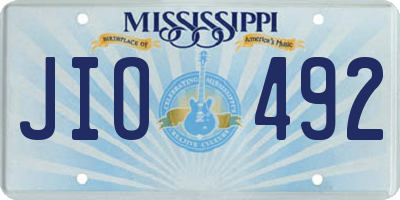 MS license plate JIO492
