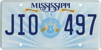 MS license plate JIO497