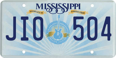 MS license plate JIO504