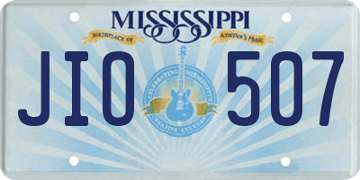 MS license plate JIO507