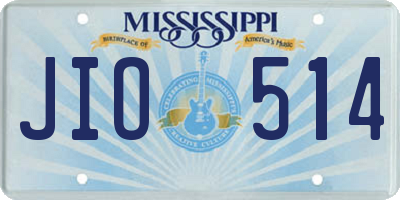 MS license plate JIO514