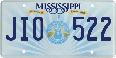 MS license plate JIO522