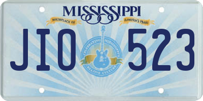 MS license plate JIO523