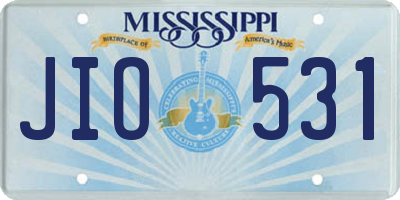 MS license plate JIO531