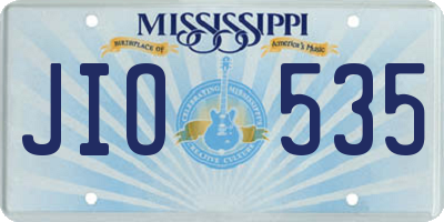 MS license plate JIO535